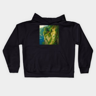 Lush Cliff - Cliffside View of the Sea of Swords Kids Hoodie